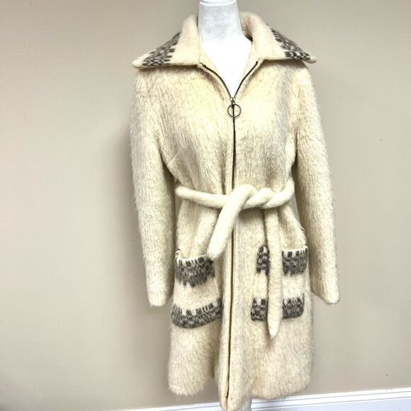 Icewool vintage long thick warm zip up wool jacket M - Picture 2 of 15